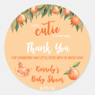 Sticker Rond Une petite CUTIE est en route ! Baby shower