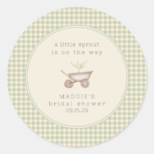Sticker Rond Une petite pousse est en route Baby Shower