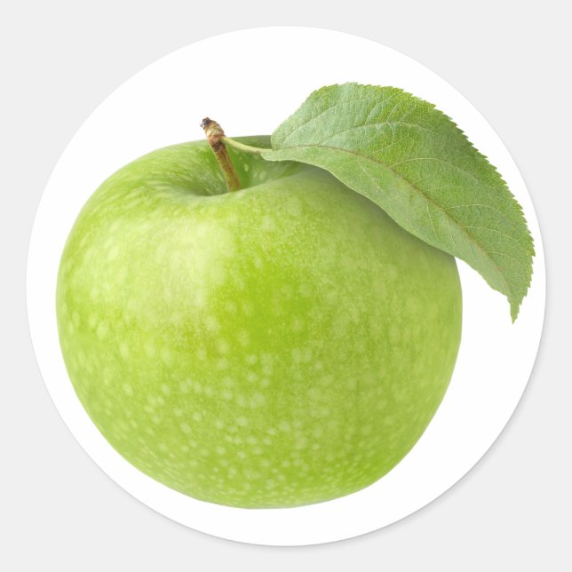 Sticker Rond Une pomme verte (Devant)