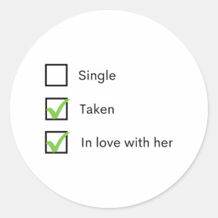 Sticker Rond Une seule prise en amour avec elle
