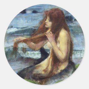 Sticker Rond Une sirène (étude)