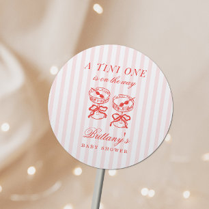 Sticker Rond Une Tini arrive Baby Shower