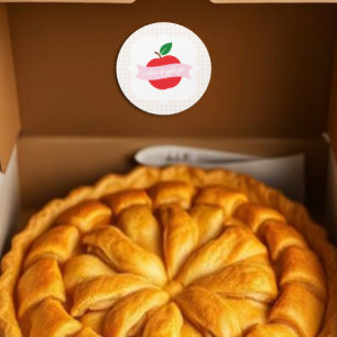 Sticker Rond Une tranche de tarte aux pommes