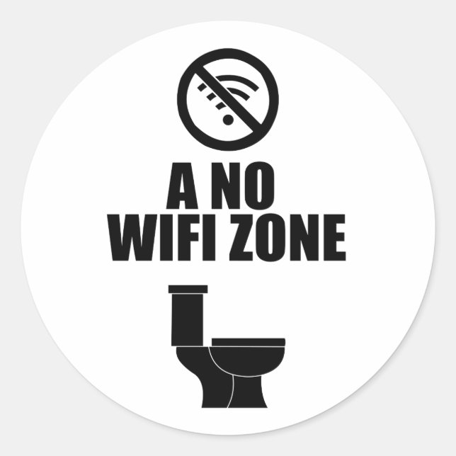 Sticker Rond Une zone sans wifi (Devant)