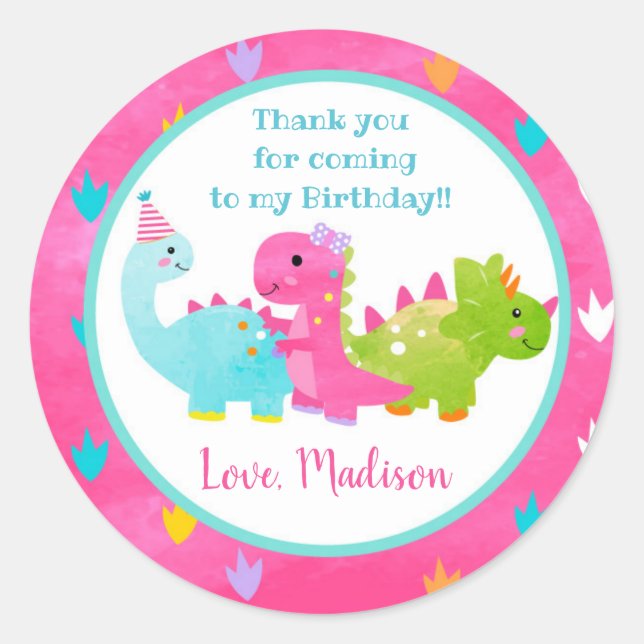 Sticker Rond Unicorn Anniversaire Favoriser Tags (Devant)