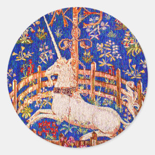 Sticker Rond Unicorn Art - "La licorne en captivité"