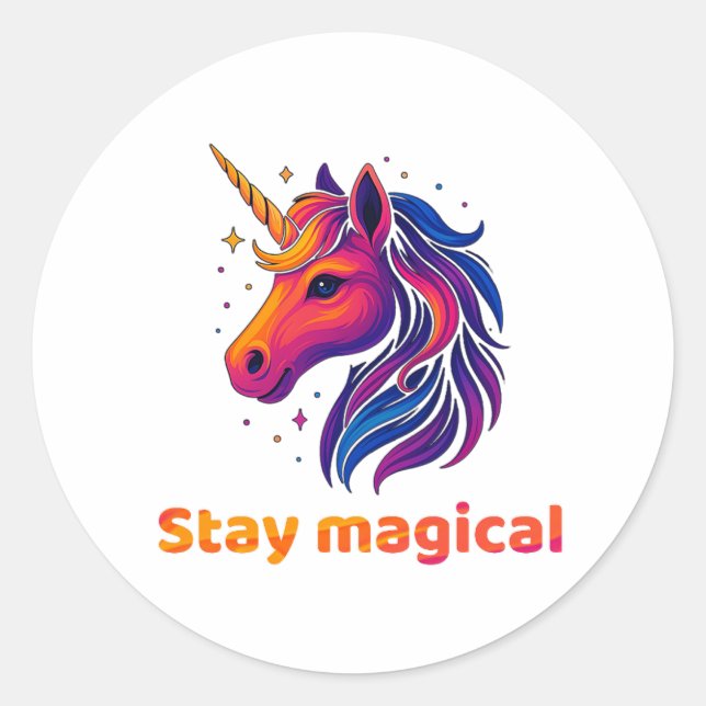 Sticker Rond Unicorn Energy (Devant)
