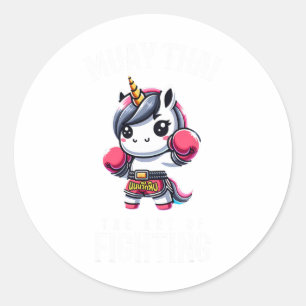 Sticker Rond Unicorn Muay Thai - Kickboxing et Unicorn Thai Bo