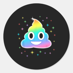 Sticker Rond Unicorn Poop Magic Arc-en-ciel drôle Costume d'Hal