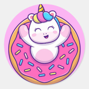Sticker Rond Unicorne