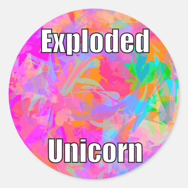 Sticker Rond Unicorne explosée (Devant)