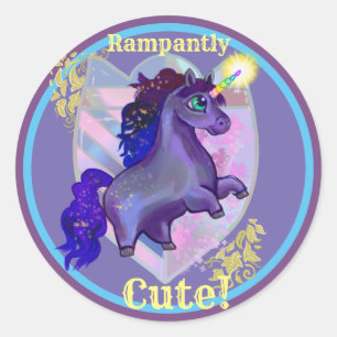 Sticker Rond Unicorne mignonne