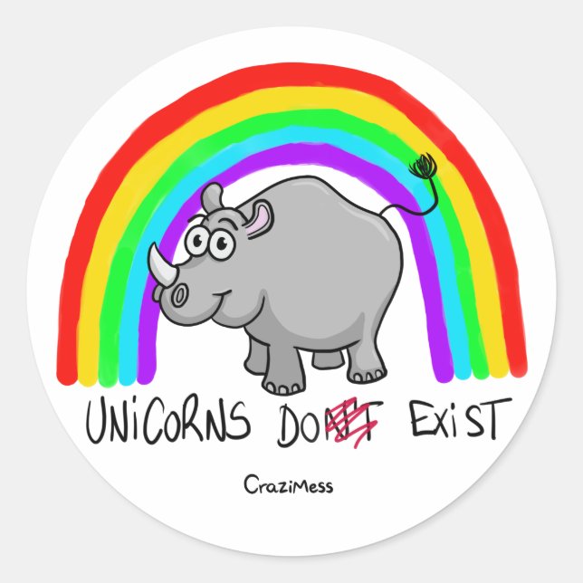 Sticker Rond Unicorns do exist (Devant)