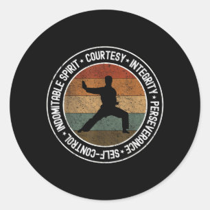 Sticker Rond Uniforme d'arts martiaux cinq principes Taekwondo