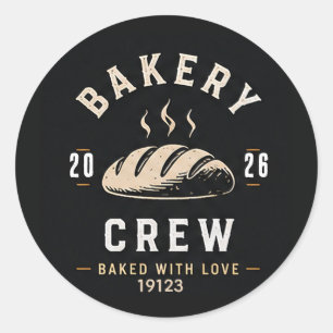 Sticker Rond 🥖 Uniforme de l'équipe de boulangerie Logo 🥖
