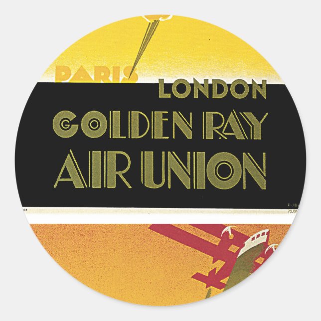 Sticker Rond Union aérienne Golden Ray (Devant)