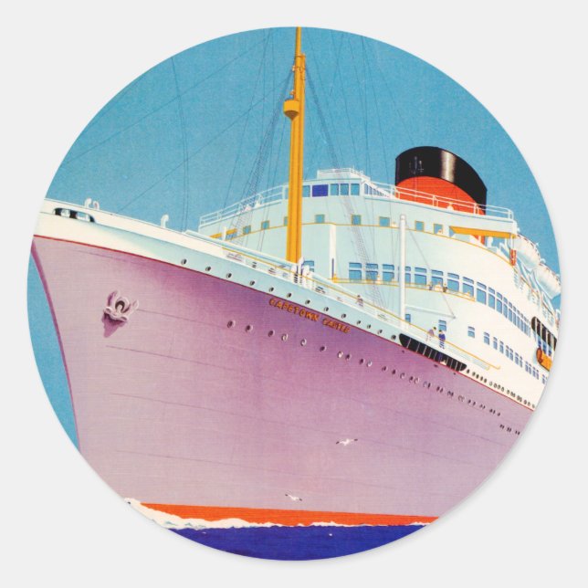 Sticker Rond Union Castle ~ The Big Ship Way (Devant)