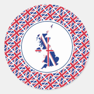 Sticker Rond UNION JACK Grande-Bretagne Royaume-Uni Drapeau Car