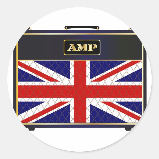 Sticker Rond Union Jack Guitar Amplifier (Devant)