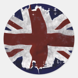 Sticker Rond Union Jack patriotique, drapeau de l'Union britann