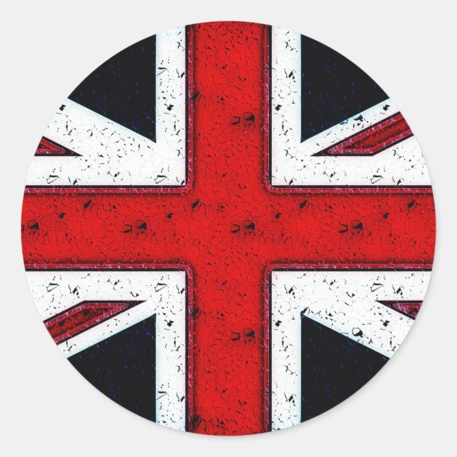 Sticker Rond Union Jack robuste (Devant)