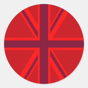 Sticker Rond Union Jack rouge