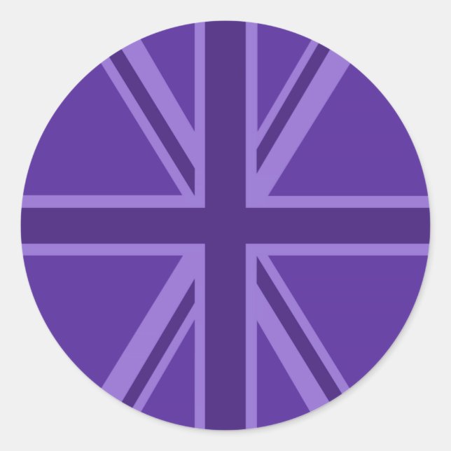 Sticker Rond Union Jack violette vibrante (Devant)