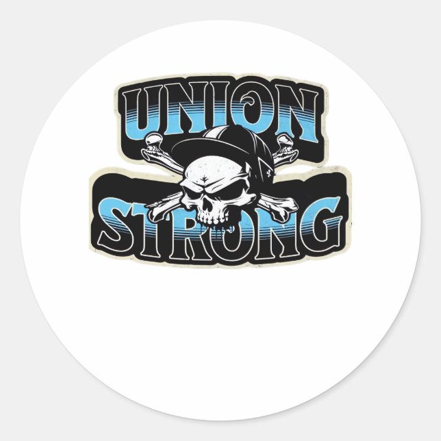 Sticker Rond Union Strong Pro Union Hard Casquette Union Classi (Devant)