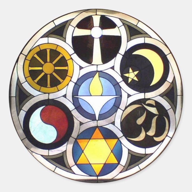 Sticker Rond Unitarien Universalist Church Rockford, IL (Devant)