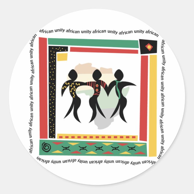 Sticker Rond Unité africaine (Devant)