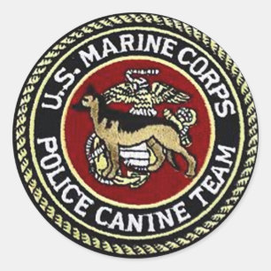 STICKER ROND UNITÉ DE CANINE D'USMC
