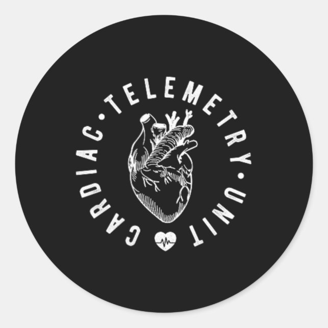 Sticker Rond Unité de télémétrie cardiaque Infirmière Cvicu Tel (Devant)