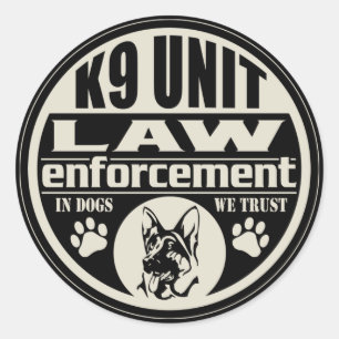Sticker Rond Unité K9 chez les chiens que nous faisons