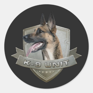 Sticker Rond Unité K9 - Malinois - berger belge