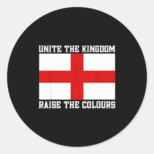 Sticker Rond Unite The Kingdom St George Cross  (Devant)