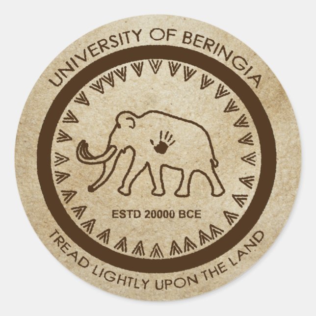 Sticker Rond Université de Beringia Mammoth (Devant)