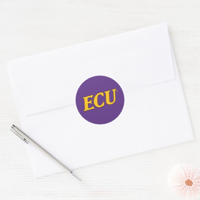 Sticker Rond Université de Caroline de l'Est | Logo de l'écu (Enveloppe)