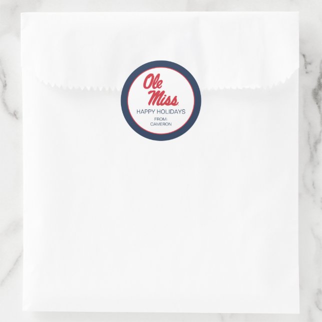 Sticker Rond Université du Mississippi | Ole Miss Script (Sac)