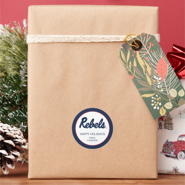 Sticker Rond Université du Mississippi | Script Rebels (vacances)