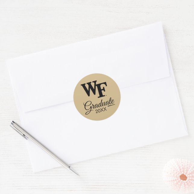 Sticker Rond Université Wake Forest | WF (Enveloppe)