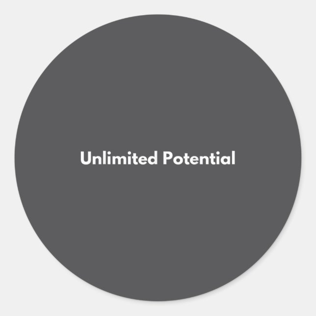 Sticker Rond Unlimited Tential Insrational Motivational Everyda (Devant)