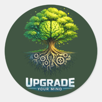 Sticker Rond Upgrade Your Mind Design
