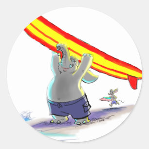 Sticker Rond UrFiNg eLePhAnt