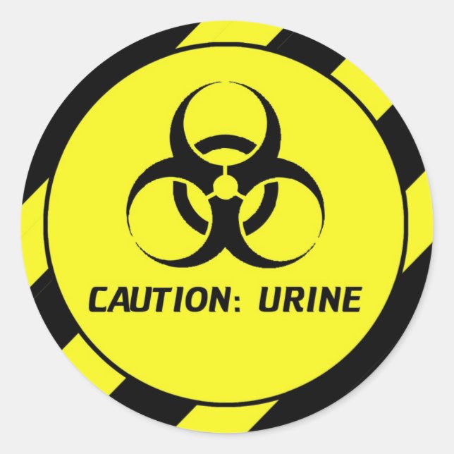 Sticker Rond Urine de prudence (Devant)