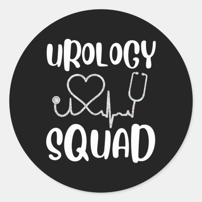 Sticker Rond Urologie Escadron Urologiste Infirmière (Devant)