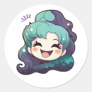 Sticker Rond Ursula petite sirène