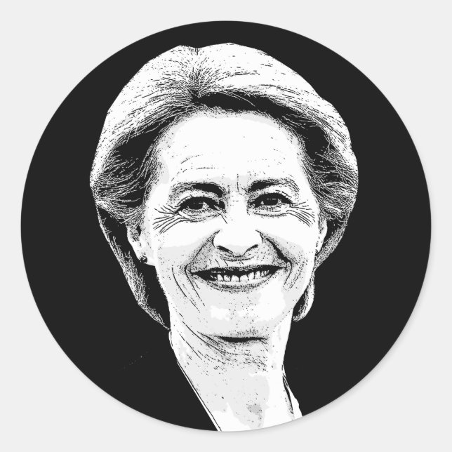 Sticker Rond Ursula von der Leyen (Devant)
