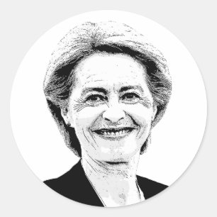 Sticker Rond Ursula von der Leyen
