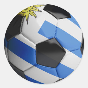 Sticker Rond Uruguay drapeau Soccer Ball
