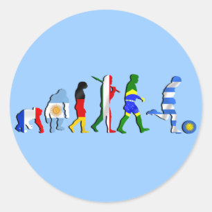 Sticker Rond Uruguay football football Evolution cadeaux